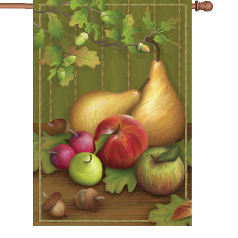 28 in. Vintage Still Life House Flag - Pears