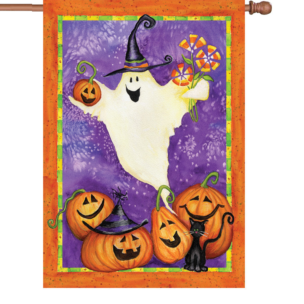 28 in. Halloween House Flag - Ghostly Gifts