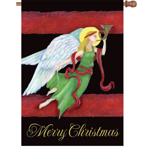 28 in. Christmas House Flag - Yuletide Angel