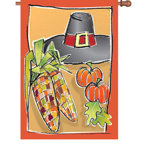 28 in. Harvest House Flag - First Thanksgiving
