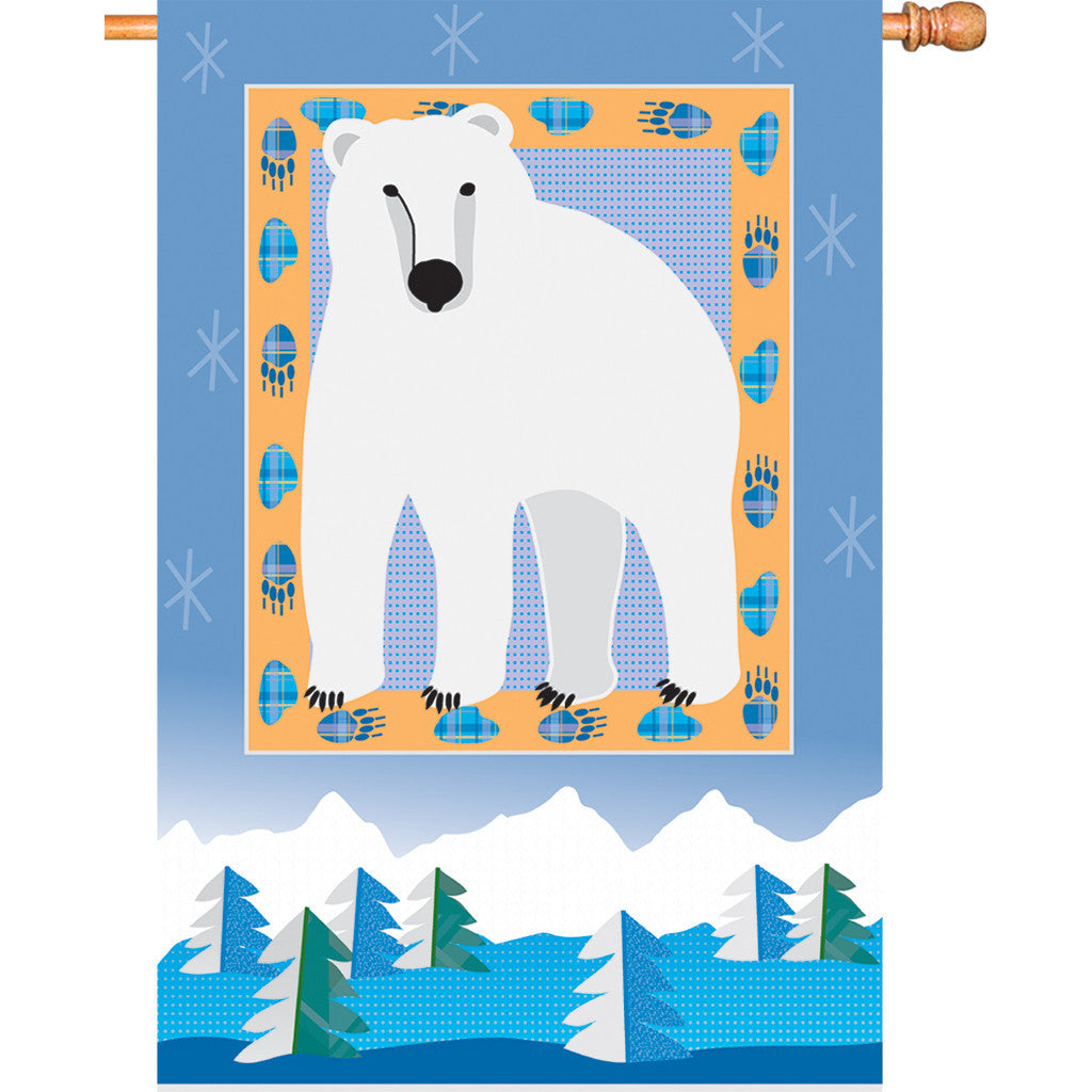 28 in. Winter House Flag - Polar Bear Mountain