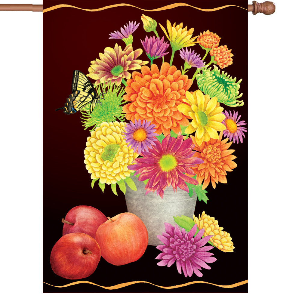 28 in. Autumn House Flag - Fall Floral