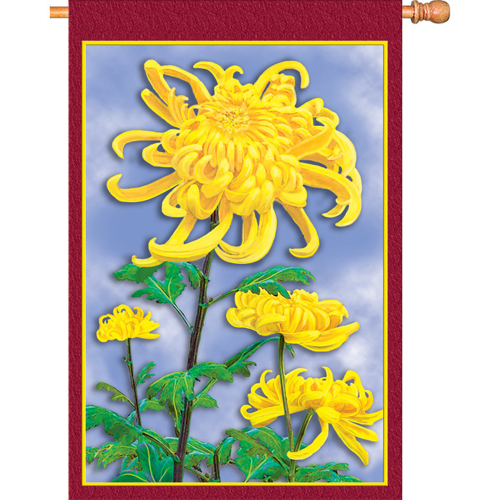 28 in. Fall House Flag - Autumn Mums