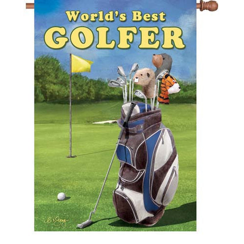 28 in. Golf House Flag - World's Best Best Golfer