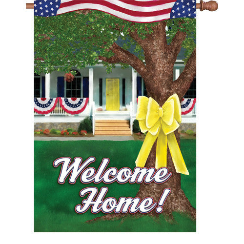 28 in. Support Our Troops House Flag - Welcome Home