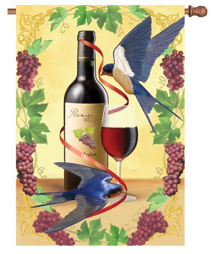 28 in. Wine House Flag - Swallows of Capistrano