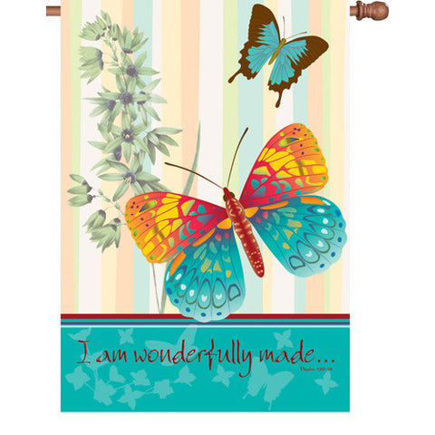 28 in. Butterfly House Flag - Wonderful Butterflies