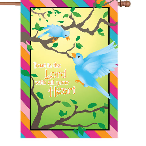28 in. Christian Bird House Flag - Trust in the Lord