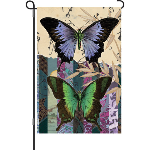 12 in. Vintage Garden Flag - Asian Butterflies