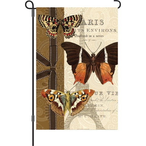 12 in. Heirloom Butterfly Garden Flag - Parisian Pappillon