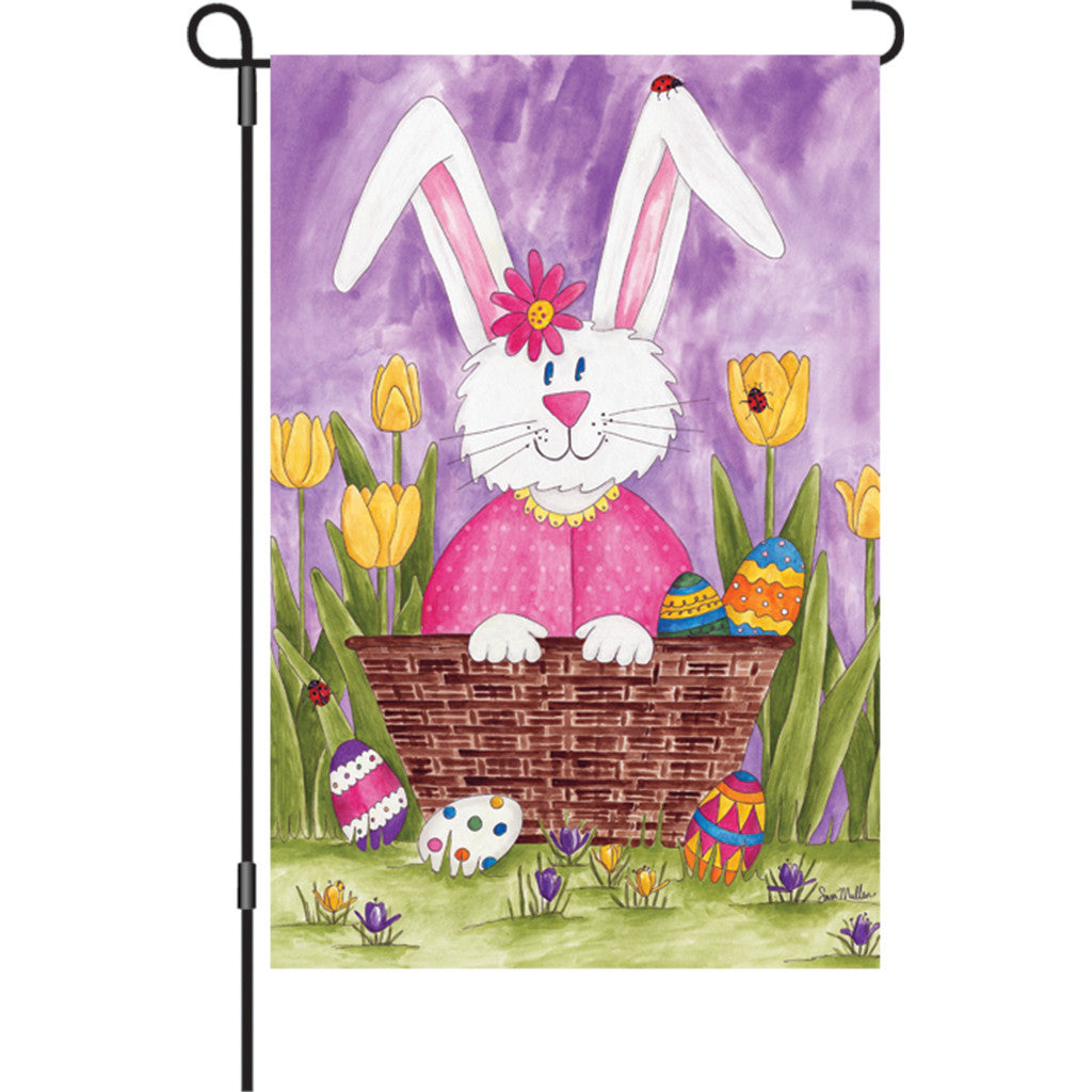 12 in. Easter Garden Flag - Bunny and Tulips