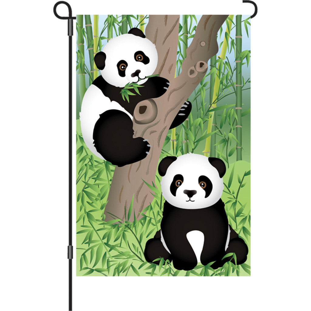 12 in. Panda Garden Flag - Baby Pandas