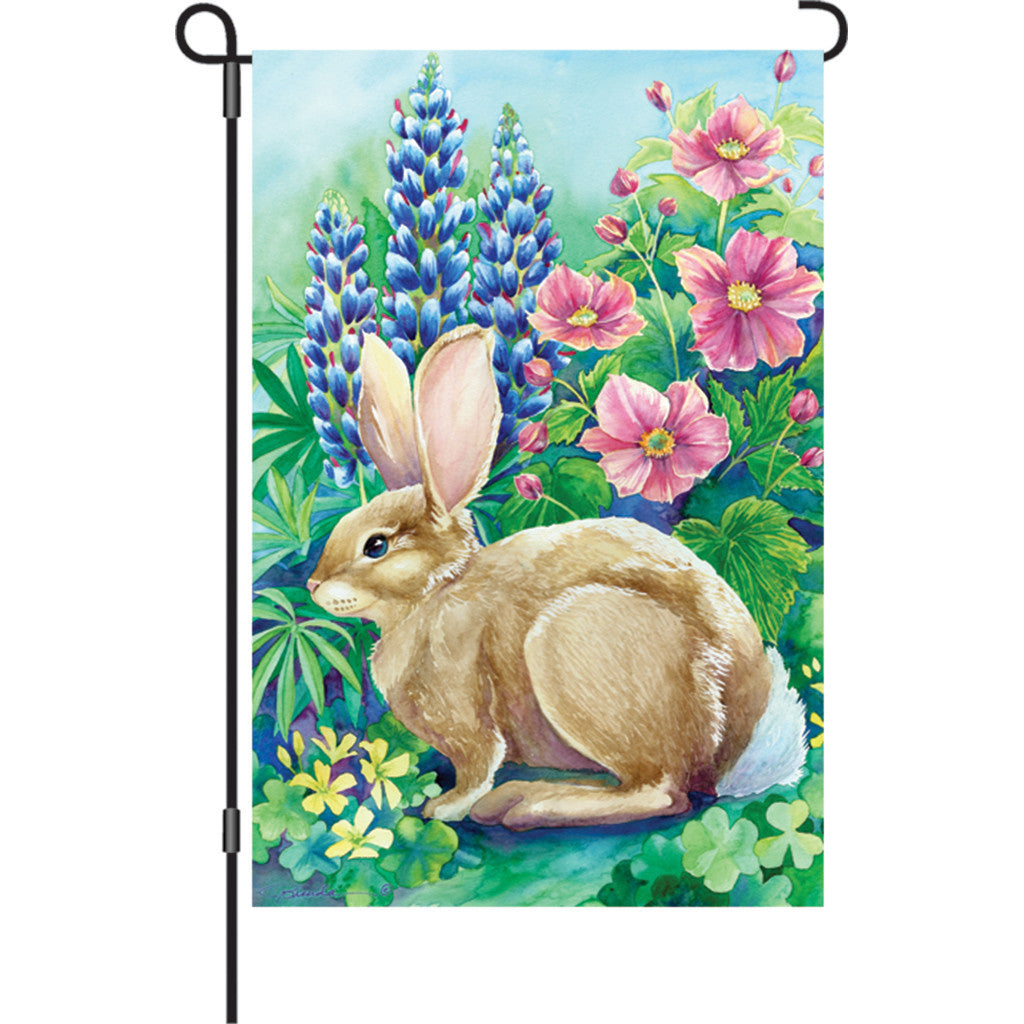 12 in. Bunny Garden Flag - Garden Rabbit