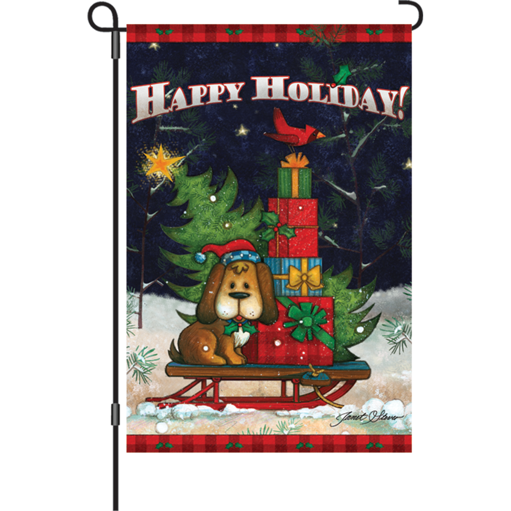 12 in. Christmas Dog Garden Flag - Doggone Happy Holiday