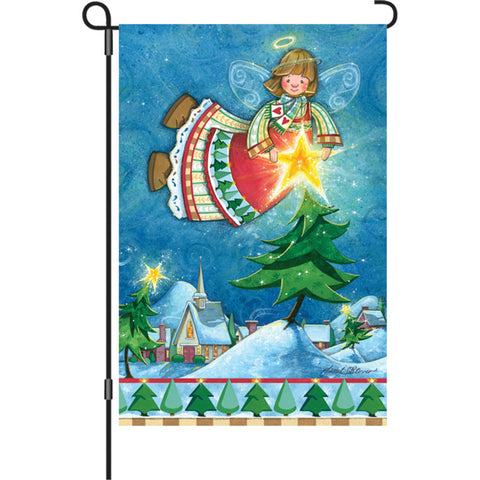 12 in. Christmas Garden Flag - Happy Christmas Angel