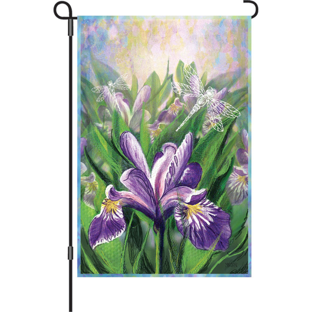 12 in. Flowers Garden Flag - Blue Iris