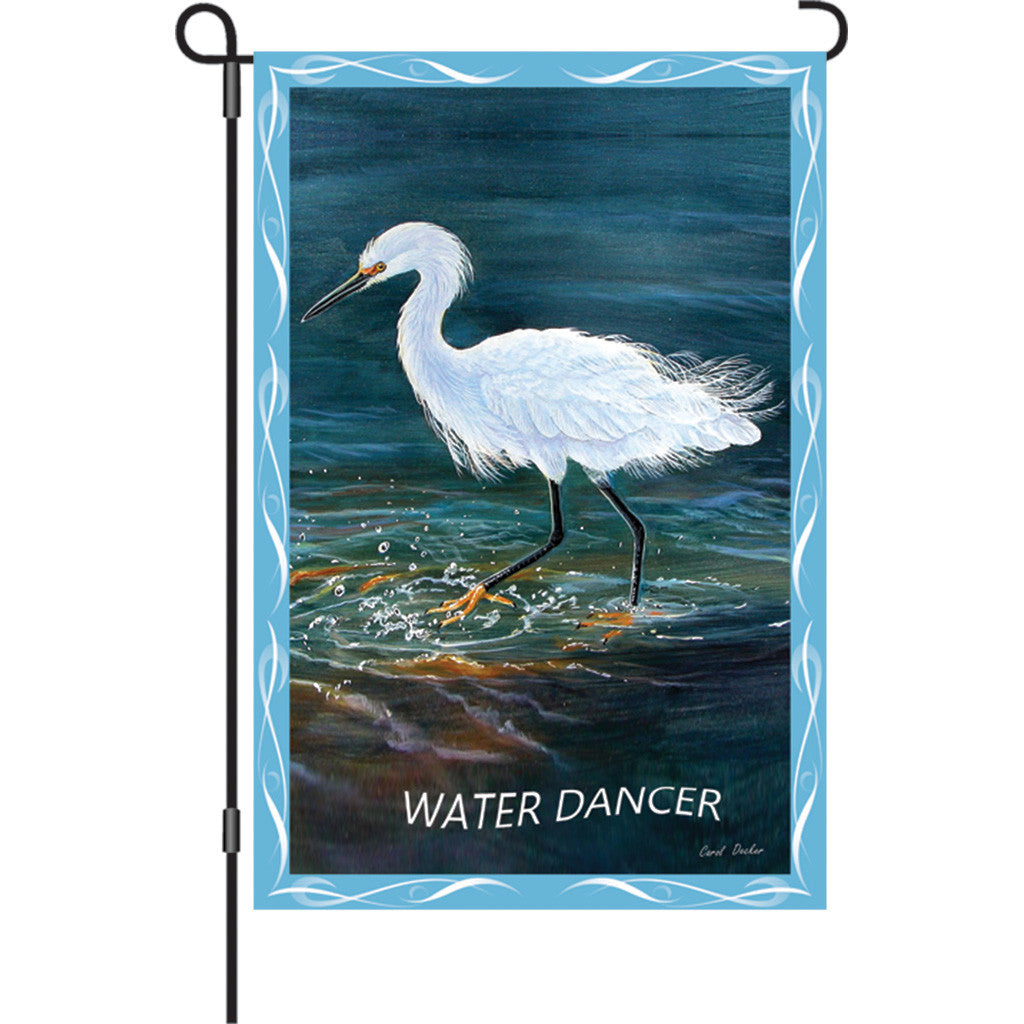 12 in. Egret Garden Flag - Water Dancer