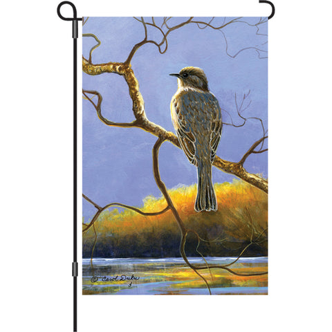 12 in. Autumn Bird Garden Flag - Phoebe