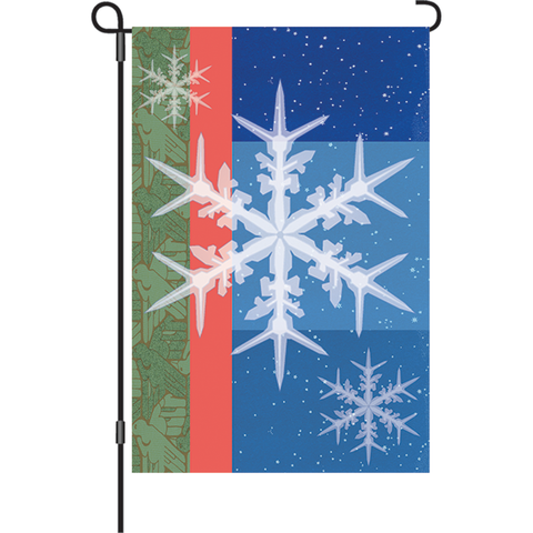 12 in. Christmas Garden Flag - Snowflakes