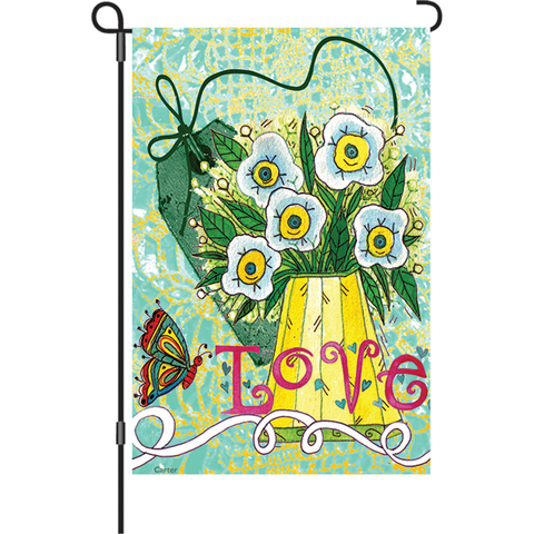 12 in. Valentine's Day Garden Flag - Love Makes Me Happy