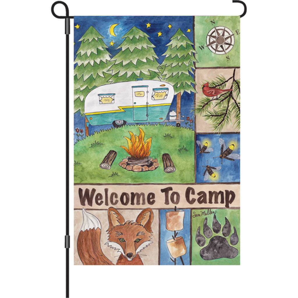 12 in. Camping Garden Flag - Welcome to Camp