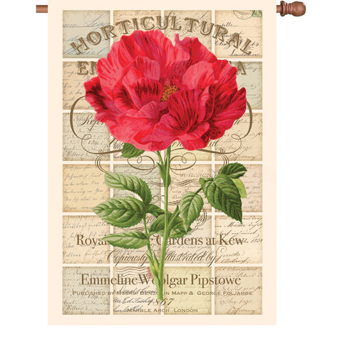 28 in. Vintage House Flag - Love Letter Rose