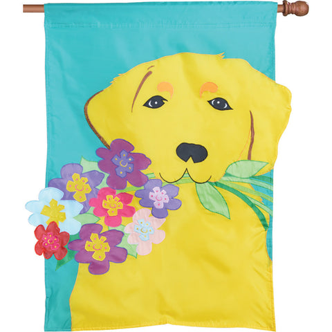 Dog Applique Flag - Golden Retriever