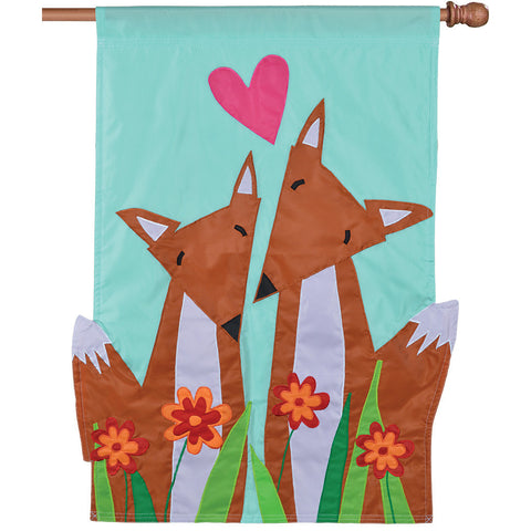 Double-Sided Applique Flag - Foxy Pair
