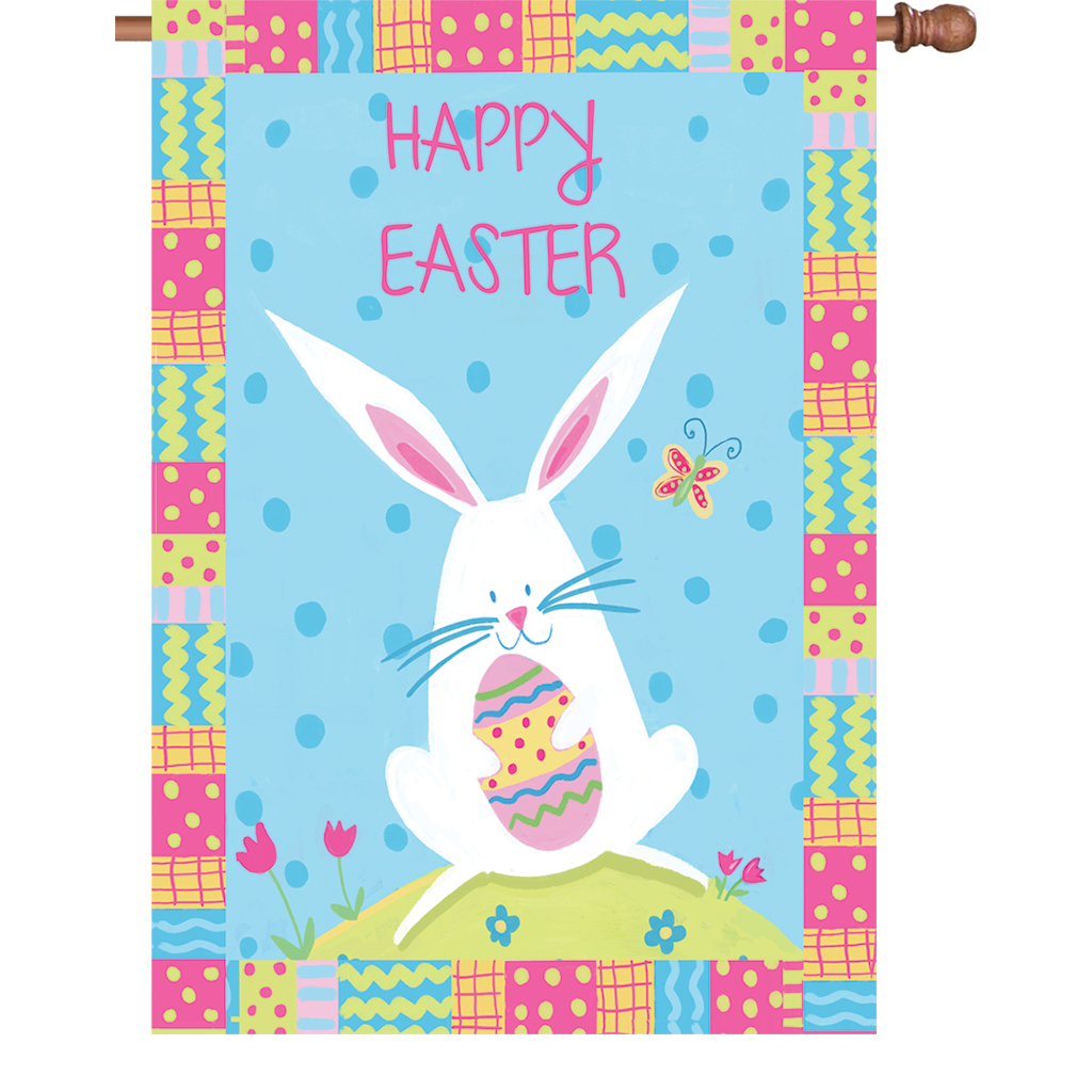 28 in. Easter House Flag - Bunny Easter