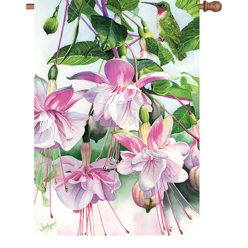 28 in. Spring Flowers House Flag - Window on the World