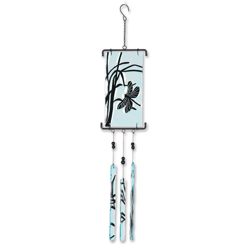 Silhouette Glass Wind Chime - Dragonfly