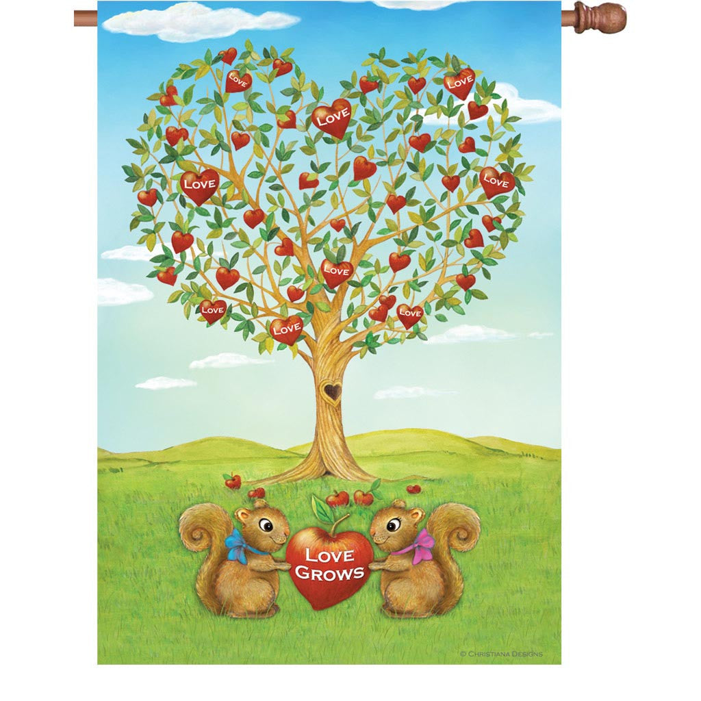 28 in. Valentine's Day House Flag - Love Grows