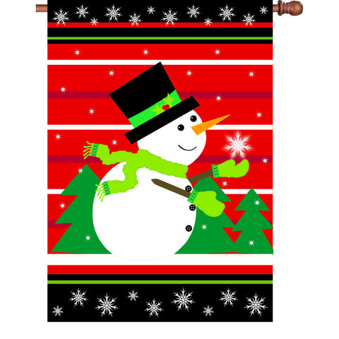 28 in. Christmas House Flag - Catch a Snowflake