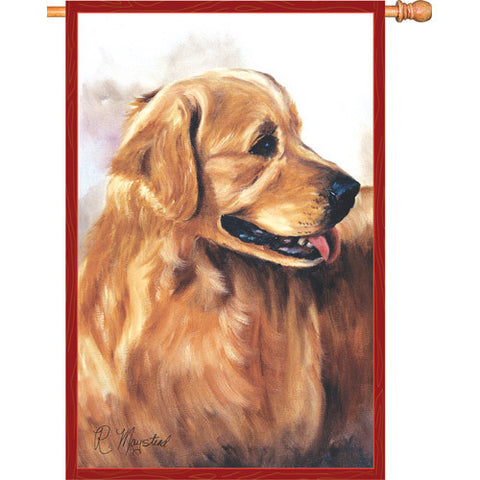 28 in. Dog House Flag - Golden Retriever