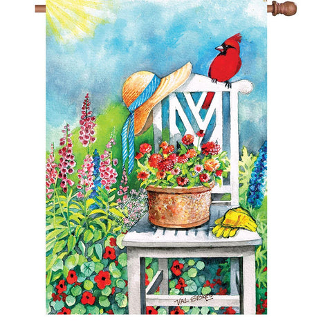 28 in. Summertime Floral House Flag - Gardener's Patch