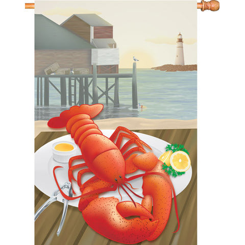 28 in. Restaurant House Flag - Lobster Catch