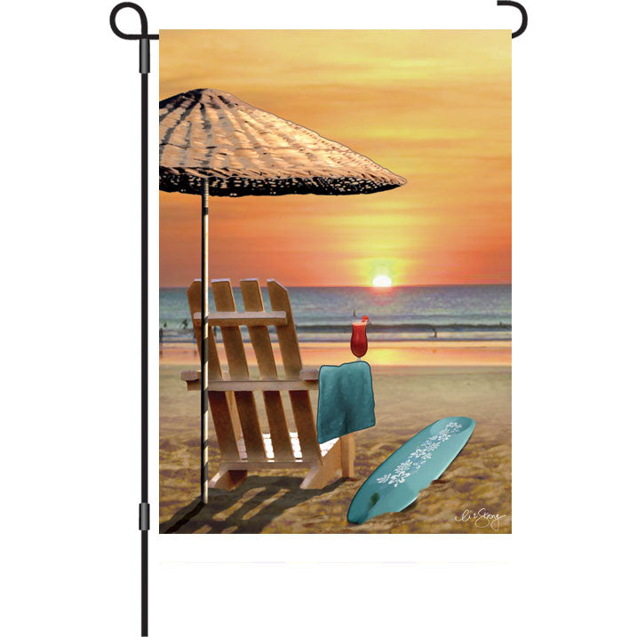 12 in. Beach Garden Flag - Bali Sunset