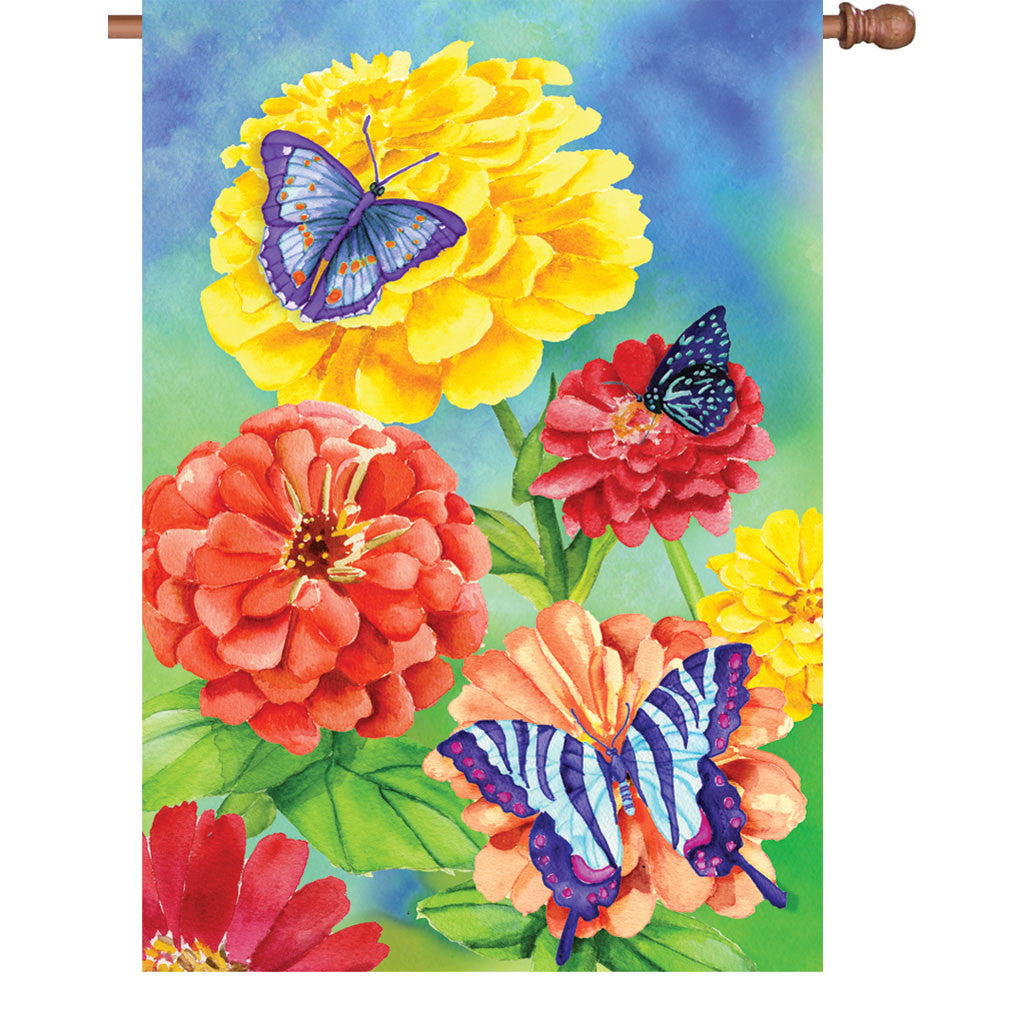 28 in. Butterfly House Flag - Butterfly Garden