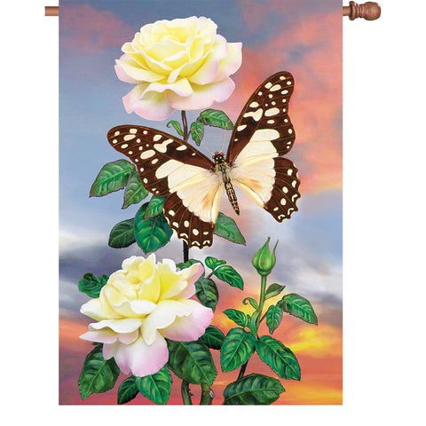 28 in. Butterfly House Flag - White Lady Swallowtail