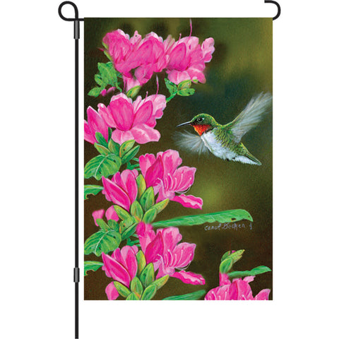 12 in. Springtime Bird Garden Flag - Opening Day Hummingbirds