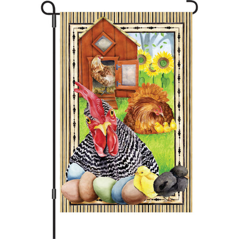 12 in. Country Farm Garden Flag - Not Cooped Up