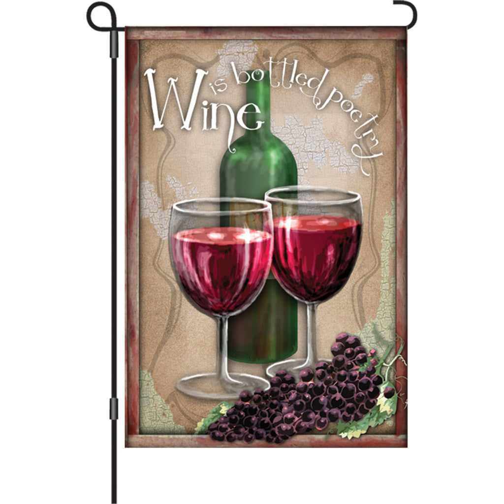 12 in. Wine Garden Flag - Bottled Poetry
