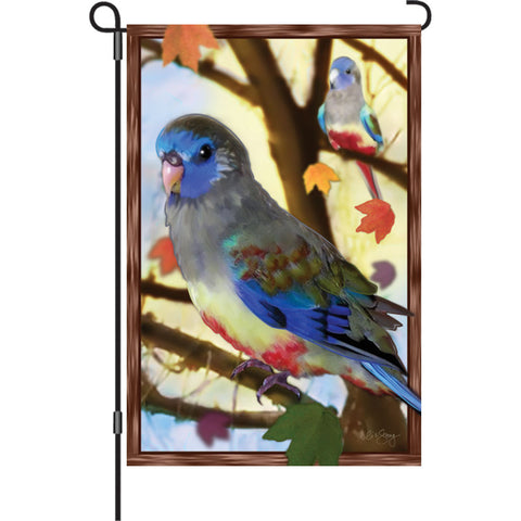 12 in. Bird Garden Flag - Autumn Blue Bonnets