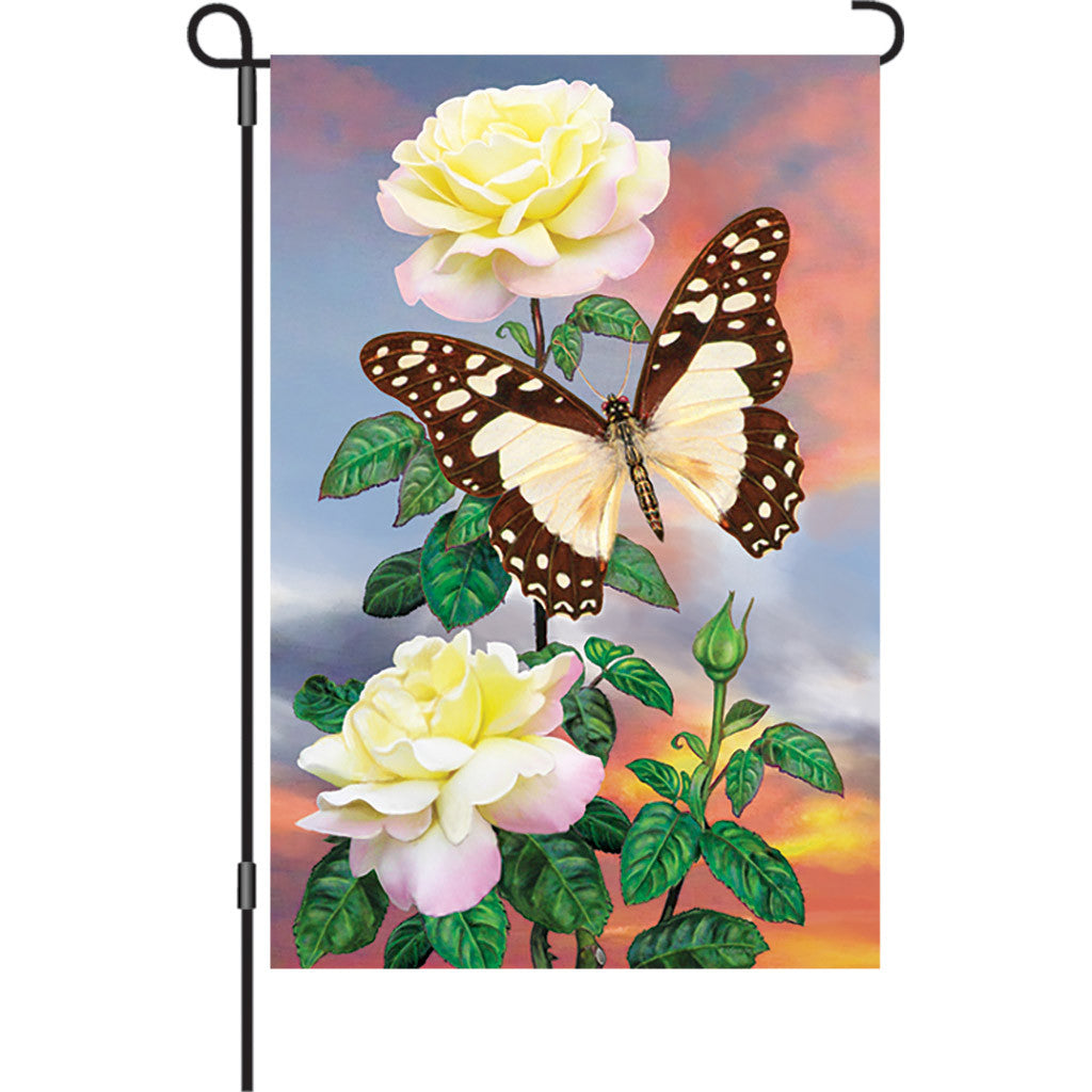 12 in. Butterfly Garden Flag - White Lady Swallowtail