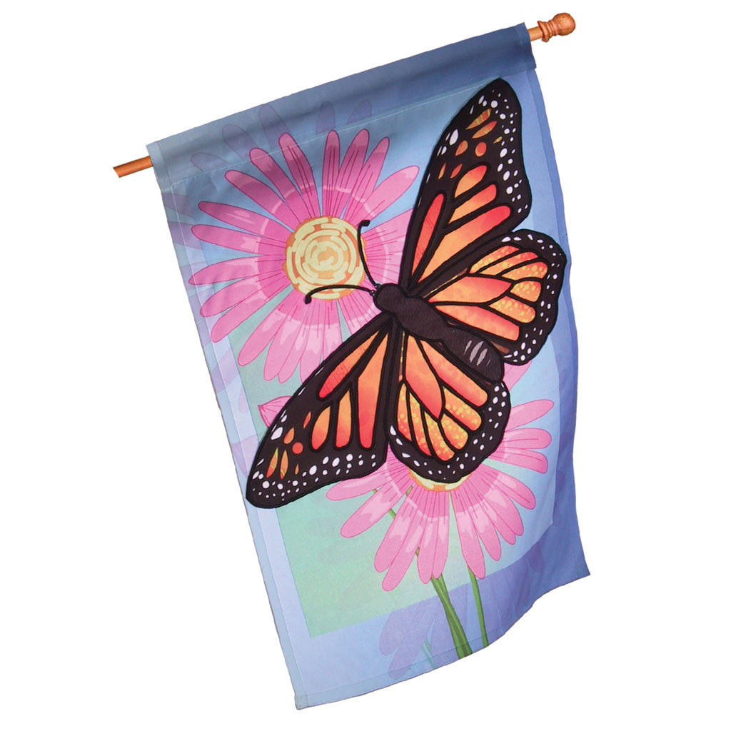 28 in. Butterfly House Flag - Merry Monarch