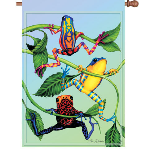 28 in. Tree Frog House Flag - Hanging Tree Frogs