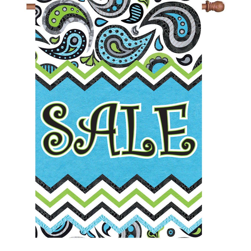 28 in. Sale House Flag - Paisley Design