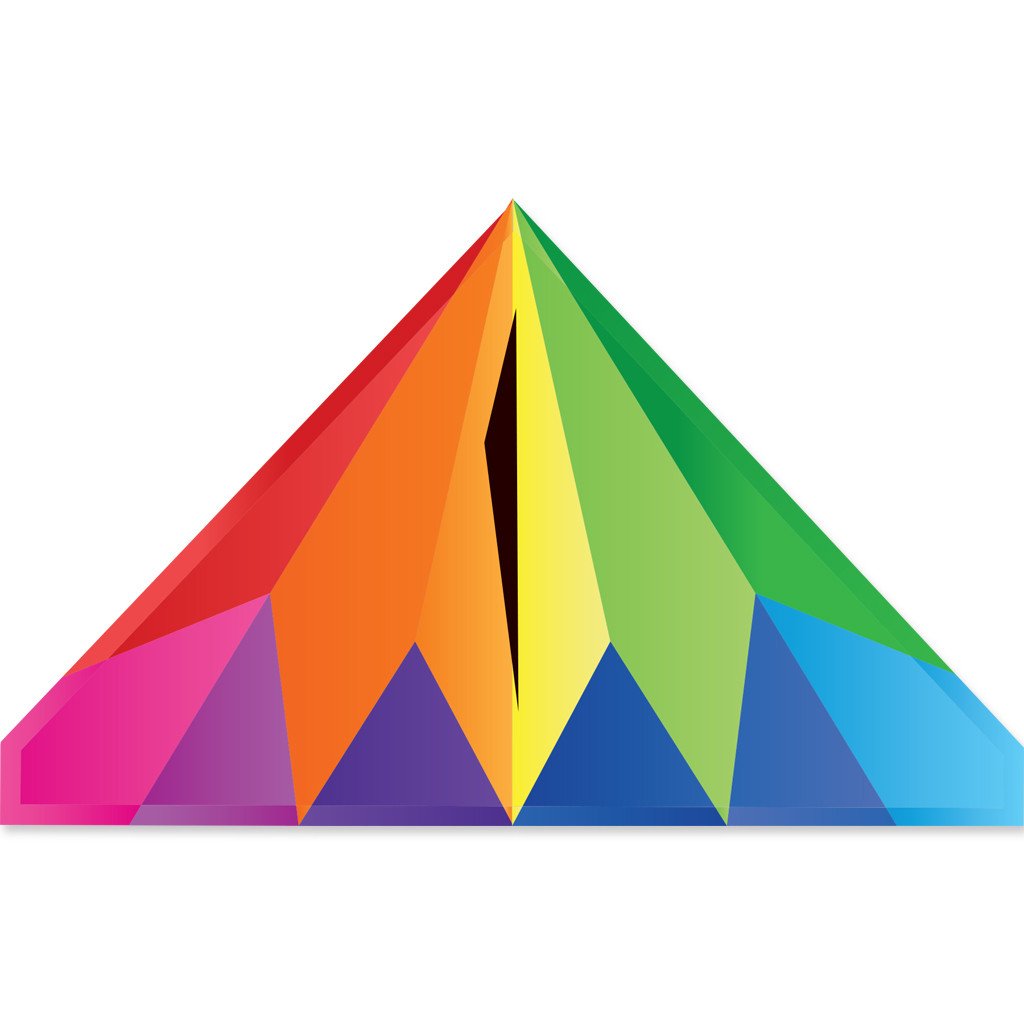 56 In. Delta Kite - Rainbow Prism (Bold Innovations)