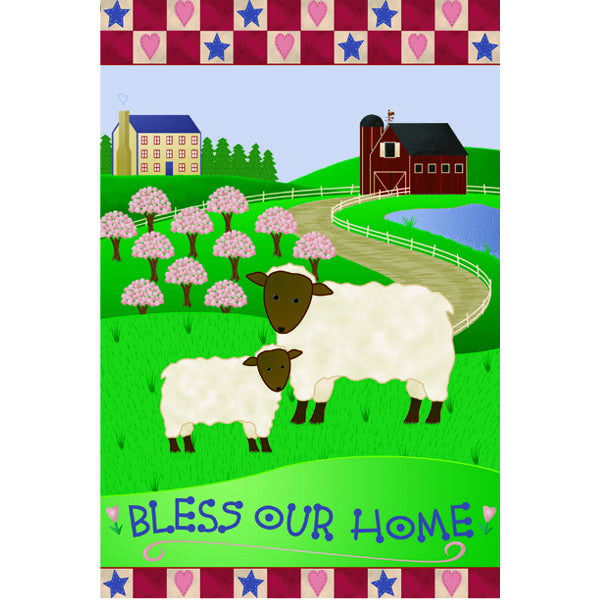 12 in. Country Farm Garden Flag - Bless Our Home