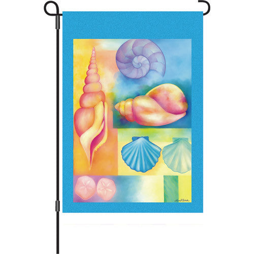 12 in. Coast al Beach Garden Flag - Seashells